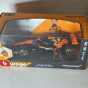 McLaren MCL36 Miami Grand Prix 2024 Toy Car - Black and Orange